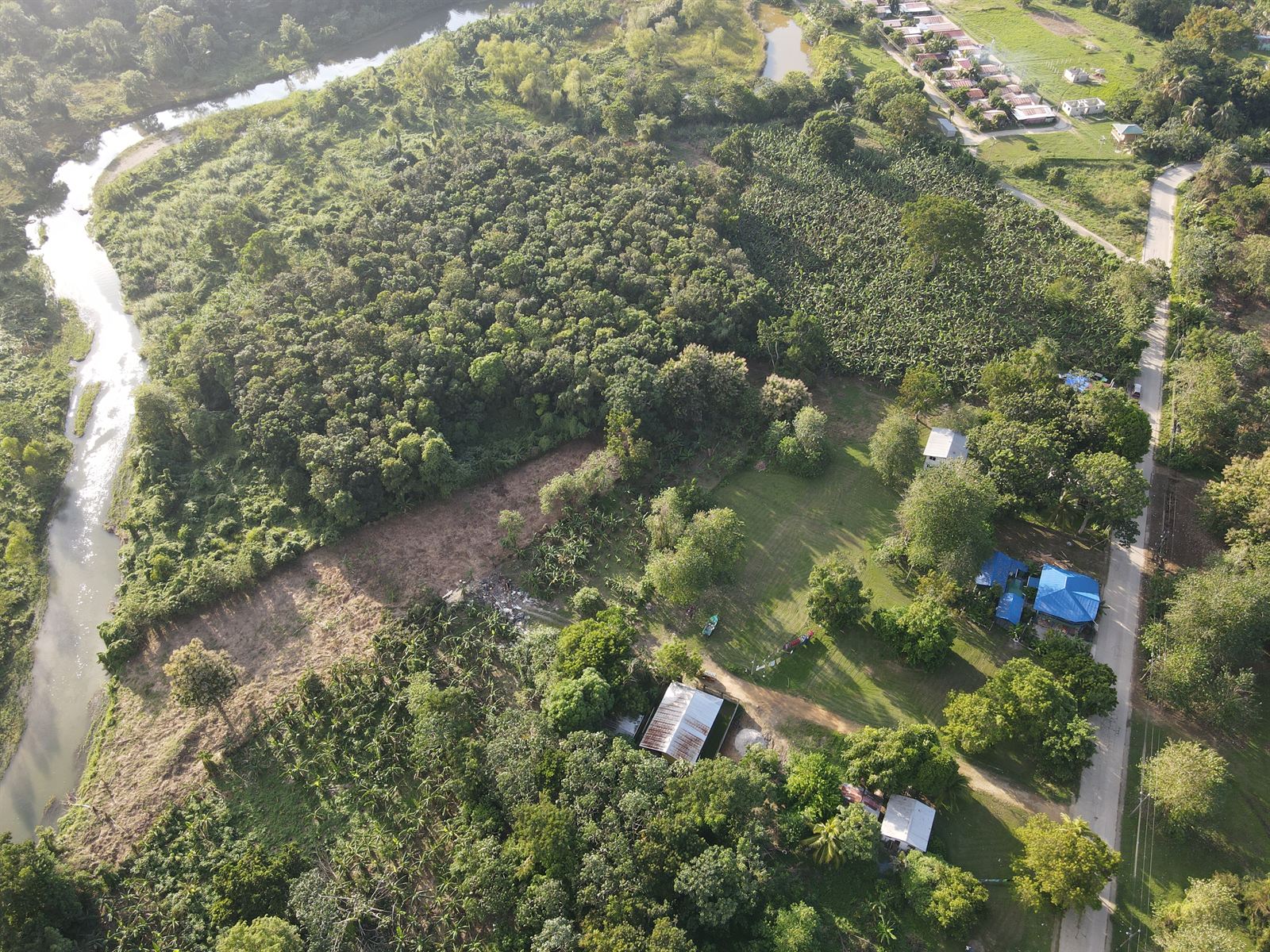 The southern parcel along the river at golden hour